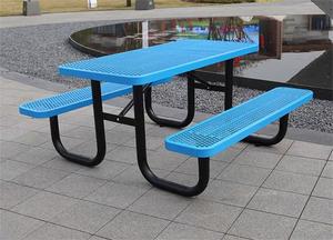 Tavolo <span class=keywords><strong>da</strong></span> Picnic Rettangolare in Acciaio per Esterni, 6-8 Piedi, per Giardino, Parco, Patio, Campeggio, con Panca - Product Image 4