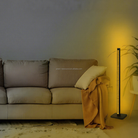 Lampe de sol LED intelligente au design moderne avec éclairage RGB, contrôle musical, construction en aluminium, protection IP20 pour salon