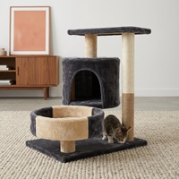 Arbre à chat en sisal avec lit rond en peluche, gain de place, directement de l'usine