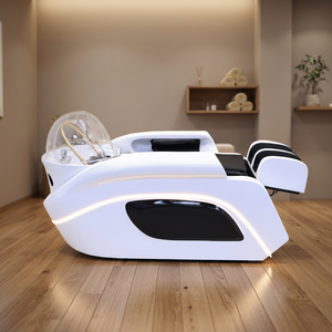 MOOLIN Mobilier de Salon de Coiffure Moderne Multifonctionnel, Lit de Massage Électrique et de Lavage, Fauteuil de Lavage avec Bac en Céramique pour Barbier - Product Image 3