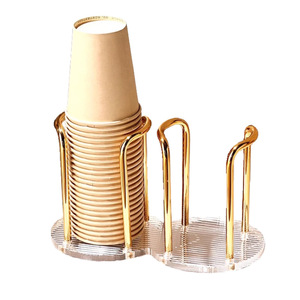 Haiqi <b>Paper</b> Cup Holder Acrylic Stackable Dispenser For Home <b>Kitchen</b> Luxury Style - Product Image 5