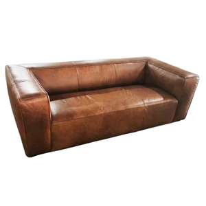 Muebles de oficina para el hogar sofá de cuero verde antiguo 100% de cuero de grano superior sala de estar sofá de oficina 3 asientos vestíbulo de hotel de estilo americano - Product Image 6