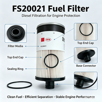 Séparateur de carburant et d'eau de type cartouche durable FS20021 53C0945, référence compatible pour l'entretien des machines de construction