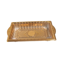 Barquette alimentaire JY-F2200 avec couvercle transparent, type plateau de service, boîte dorée jetable, plateau rectangulaire en plastique pour sushis