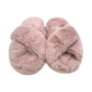 Pantofole da <span class=keywords><strong>donna</strong></span> in memory foam, morbide e calde, con fascia <span class=keywords><strong>incrociata</strong></span>, in peluche, a punta aperta, per casa - Product Image 3