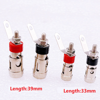 니켈 도금 소형 33mm 스프링 터미널 포스트 푸시 버튼 셀프 락킹 터미널 스피커 파워 앰프 터미널