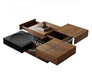 Tavolino da Caffè per Soggiorno di Piccole Dimensioni, Stile Antico Medioevale, Retrò Italiano, Tavolino Quadrato Creativo a Cubo di Rubik Nordamericano - Product Image 5
