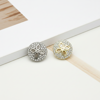 Boutons de couture ronds en résine incrustés de strass plaqués luxe, motif rectangulaire gaufré 34L, boutons décoratifs pour manteaux