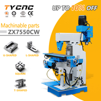 Machine de perçage et de fraisage verticale ZX7550CW, machine de fraisage d'acier à alimentation automatique, machine de fraisage manuelle universelle