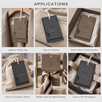 Étiquette de vêtement en papier multicouche personnalisée avec gaufrage à chaud et cordon pour l'image de marque des vêtements
