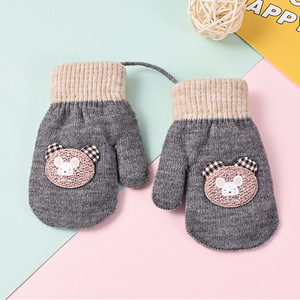 Sarung tangan bayi, kartun dengan tali bulu tebal untuk bayi dan balita untuk bersepeda dan bepergian di musim gugur dan musim dingin - Product Image 6