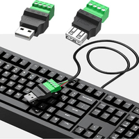 4 pines USB 2,0 tipo macho hembra Terminal de giro USB Terminal de giro evitar enchufes de soldadura enchufe USB cabeza macho conector de cabeza hembra