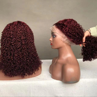Perruques sans colle Cheveux humains Cheveux bruts vietnamiens Pixie Curly 360 Perruques frontales complètes Couleur différente