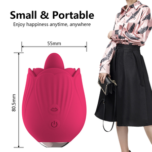 Jolly Space Dames Volwassen Vrouwelijke Staf Massager Rose Tong Vibrator Clit Stimulator Tepel G-Spot Tong Likken Vibrator 10 - Product Image 2