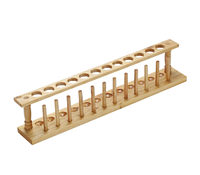Support en bois pour tubes à essai, conception avec crochets de séchage pour expériences de chimie