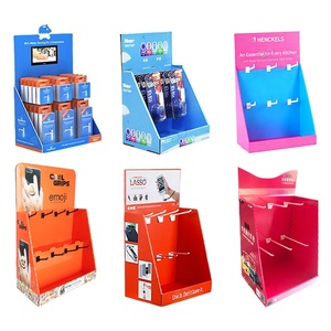 Présentoir de comptoir pliable en carton pour magasins de détail, présentoir de comptoir pop-up avec crochets pour porte-clés - Product Image 3