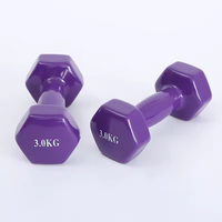 Petit ensemble d'haltères hexagonaux en néoprène de couleur rose avec logo personnalisé équipement de fitness populaire de longue durée pour la salle de sport à domicile
