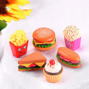 Figurines miniatures de nourriture de dessin animé Hamburg, accessoires de porte-clés créatifs, mini artisanat en plastique pour décoration de jardin, décoration de la maison - Product Image 1