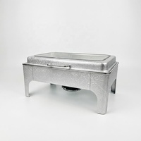 HADI 9L Paarse Hydraulische Chafing Dish van RVS Luxe Warmhouders voor Eten met Glazen Deksel
