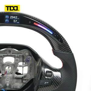 พวงมาลัยคาร์บอนไฟเบอร์แท้ TDD พร้อมไฟ LED สำหรับ Peugeot 308 - Product Image 3