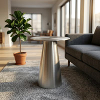 Chaise pliante simple en acrylique et table ronde en acier inoxydable de 50 m³ pour café-bar, design moderne