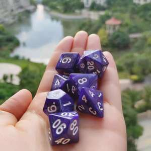 משפחה צעצועים של פנינה מסיבה להתגלגל לשחק מנתחים polythedral dnd אקריליק 20 מ "מ 7pcs לוח משחק שיש קוביות מותאמות אישית - Product Image 5