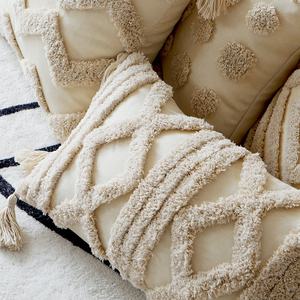 Housse de <span class=keywords><strong>coussin</strong></span> géométrique capitonnée <span class=keywords><strong>beige</strong></span> style bohème scandinave, <span class=keywords><strong>coussin</strong></span> décoratif de luxe pour canapé, housse de <span class=keywords><strong>coussin</strong></span> décorative pour la maison - Product Image 2