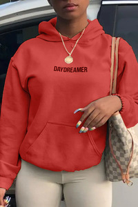 Sweat-shirt à capuche pour <span class=keywords><strong>femme</strong></span>, imprimé lettres, nouvelle collection automne-hiver, vente en gros - Product Image 2