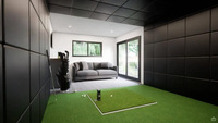 Simulateur de golf intérieur moderne américain, panneau mural 3D en tissu simili cuir avec mousse PU, carrelage mural acoustique, mousse PE imperméable