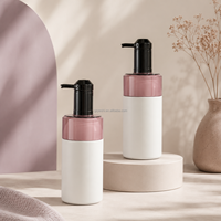 Nouvelle conception, bouteille en plastique HDPE personnalisée de 500 ml à col haut avec couvercle et pompe distributeur pour shampoing, gel douche, cosmétiques