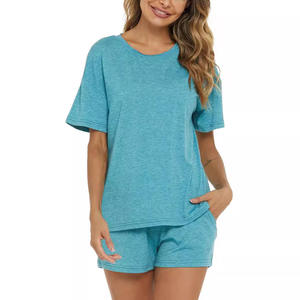 Set <span class=keywords><strong>di</strong></span> pantaloncini Casual da donna comodi all'ingrosso in fabbrica tessuto a maglia estivo stampato in tinta unita molto - Product Image 3