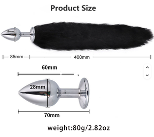 ชุดสวมใส่สีดำน่ารักพร้อมที่ปิดตาที่อุดก้นโลหะเซ็กซ์ทอยยาวสัตว์จิ้งจอกหางปลั๊กทวารหนักสำหรับคู่รักผู้หญิง - Product Image 3