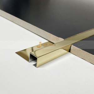LL264 Customized Modern Decoration 304 Stainless Steel U-Shape Ceramic <b>Tile</b> Trim Metal Transition Strip for Apartment Use - Product Image 4
