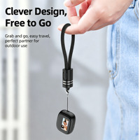 Câble d'alimentation USB Type-C tressé HC1 60W PD avec lanière porte-clés, charge rapide et transfert de données pour iOS/Android - Multicolore