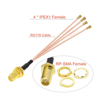 4 SMA RF Splitter Cable RP-SMA / SMA Femelle à 4 X U.fl RF-1Female RG178 WIFI Antenne Extension Jumper