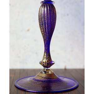 Jarrón de Vidrio Soplado Bennyudine Gabbiani Azul Dorado, Diseño Clásico de Lujo para Comedor, Sala de Estar, Fiestas, Hogar, Uso con Flores - Product Image 2