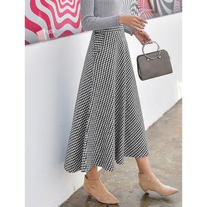 Nouveautés populaires : Jupe écossaise pour femme, jupe trapèze taille haute grande ample pour l'automne et l'hiver, jupe mi-longue rétro - Product Image 6