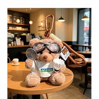 Pendentif en peluche style maillot de badminton, série ours en peluche, vente en gros, porte-clés, poupée à suspendre pour sac
