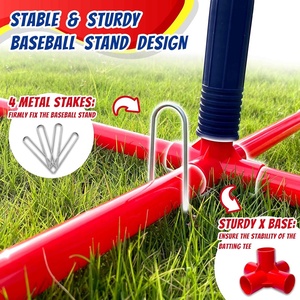 Set de Béisbol 3 en 1 para Niños, Máquina de Entrenamiento de Bateo, Lanzador de Pelotas, Tee de Bateo Colgante, Tee de Bateo de Pie, Juguete de <span class=keywords><strong>Juego</strong></span> de Béisbol - Product Image 4