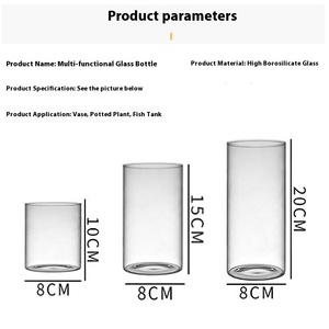 Vase à fleurs de table en verre soufflé à <span class=keywords><strong>la</strong></span> main, en borosilicate transparent, écologique, moderne, 10 cm/15 cm/20 cm de haut, décoration d'intérieur, grand - Product Image 3