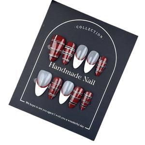 Faux ongles à presser en amande rouge, style Y2K Spice Girls, minimaliste, effet vieilli à la française, <span class=keywords><strong>pour</strong></span> <span class=keywords><strong>manucure</strong></span>, tailles XS/S/M/L, <span class=keywords><strong>pour</strong></span> femme, <span class=keywords><strong>pour</strong></span> fête de Noël - Product Image 4