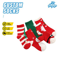 Chaussettes d'hiver respirantes pour enfants, motif dessin animé, 100% coton, en stock