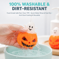 Jouet Squishy Citrouille d'Halloween Fantôme Pop-Up Doux à Presser Anti-Stress Fidget Cadeau pour Enfants et Adultes Idéal pour Fêtes et Vente au Détail