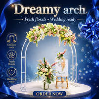 Arche de fleurs artificielles vertes et roses, support pour urne, vase, boule de fleurs, toile de fond de mariage, décoration de scène de cérémonie, allée de réception, événementiel