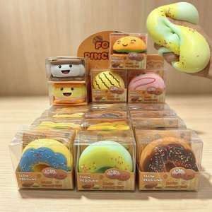 Creative Doughnut Stress Relief Squeeze <b>Toy</b> With Cute Cartoon Face Slow Rebound Sensory Fun For <b>Desk</b> Home And Travel Use - Product Image 1