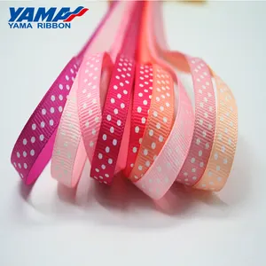 YAMA Factory Polyester Grosgrain Printing 9mm Dots Ribbon With 3 Dots