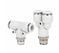 Connettori Pneumatici a T per Tubi da 8mm, 1/4 1/8 BSP, Componenti Elettronici con Rivestimento