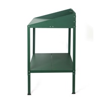 Table de jardinage à 2 niveaux en acier robuste avec revêtement en poudre, station de travail extérieure pour plantes, étagère de rangement résistante aux intempéries