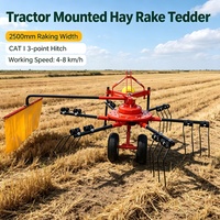Râteau à foin rotatif haute efficacité homologué CE THR-2500 pour petits tracteurs