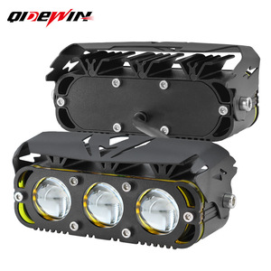 ไฟสปอร์ตไลท์มอเตอร์ไซค์ QIDEWIN แบบสามเลนส์ 30W  วัสดุอลูมิเนียมอัลลอยด์ พร้อมเลนส์โปรเจคเตอร์ สำหรับยานยนต์ไฟฟ้า - Product Image 1